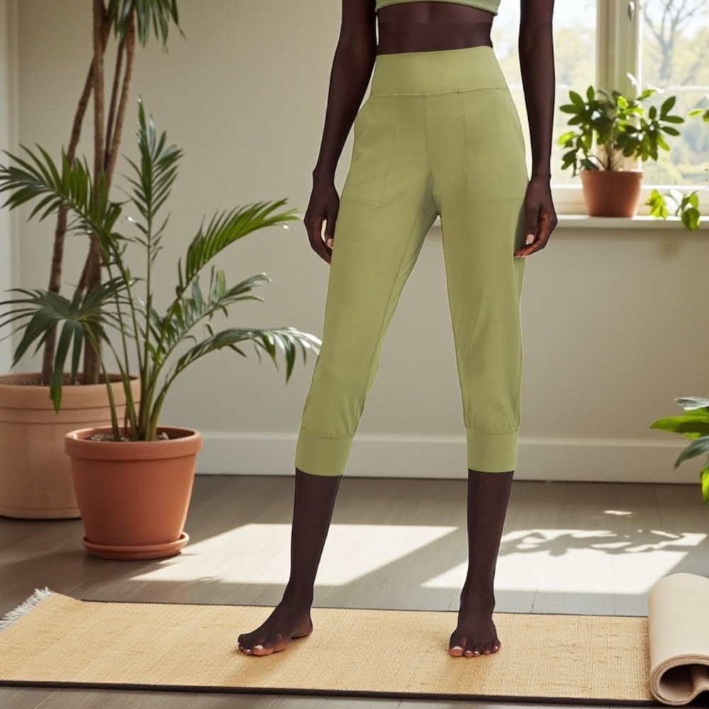 Lululemon Align High-Rise Cropped Jogger in Bronze Green Sz 4